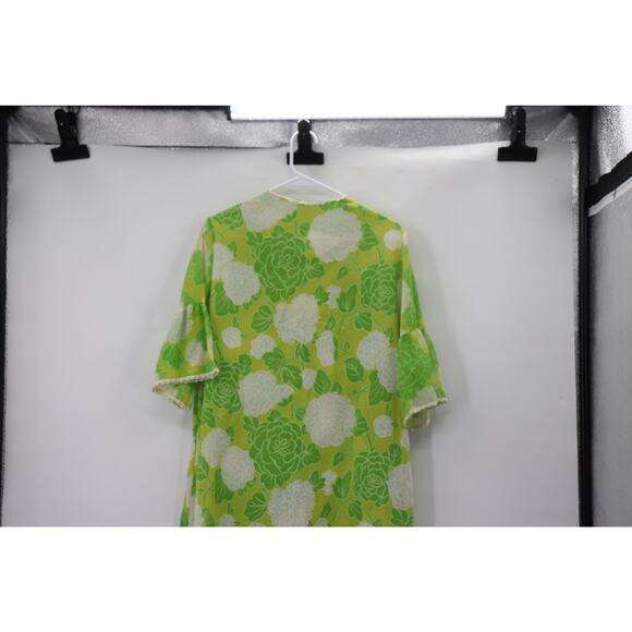 Vintage Green Floor Length Floral Cotton Dress - Picture 10 of 12